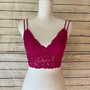 Victoria's Secret PINK Lace Bralette Hot Pink Size Small